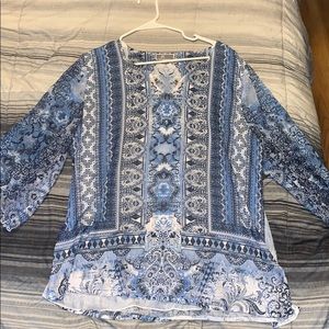 A blue see through shirt.